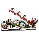 Weihnachtslandschaft mit fliegendem Weihnachtsmann, Schlitten, Rentieren, LED-Beleuchtung und Musik – 47×97,5×25,5 cm s1