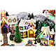 Weihnachtslandschaft mit fliegendem Weihnachtsmann, Schlitten, Rentieren, LED-Beleuchtung und Musik – 47×97,5×25,5 cm s4
