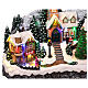 Weihnachtslandschaft mit fliegendem Weihnachtsmann, Schlitten, Rentieren, LED-Beleuchtung und Musik – 47×97,5×25,5 cm s6