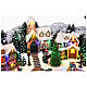 Village de Noël Père Noël traîneau rennes lumières musique 45x100x25 cm s7