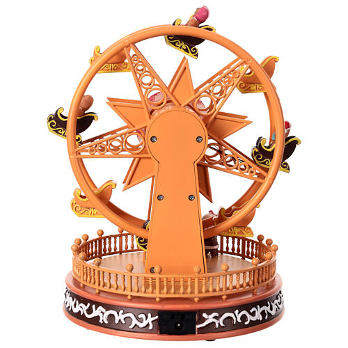 Weihnachtsdeko, Riesenrad mit Lebkuchenmännchen, Bewegung, LED-Beleuchtung und Musik – 23,5×18×18 cm 6