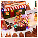 Christmas village set, rink with teacup ride, lights and music, 10x14x8 in s5