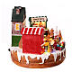 Christmas village set, rink with teacup ride, lights and music, 10x14x8 in s8