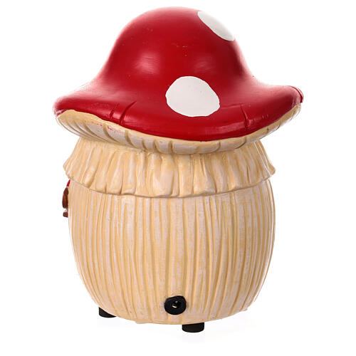 Weihnachtsszene mit Wichtelhaus in Pilzform – mit Licht, Musik und Bewegung, 20x15x15 cm 7