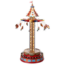 Carousel flying seats Christmas movement lights music 55x30x30 cm