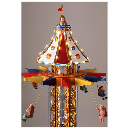 Carousel flying seats Christmas movement lights music 55x30x30 cm 4