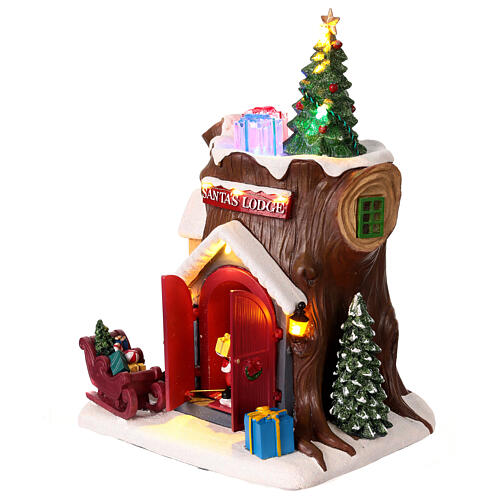 Christmas trunk, Santa's house with motion, lights and music, 10x8x6 in 3