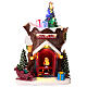 Tronco navideño casa Papá Noel movimiento luces movimiento 25x20x15 cm s1