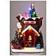 Tronco navideño casa Papá Noel movimiento luces movimiento 25x20x15 cm s2