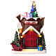 Tronco navideño casa Papá Noel movimiento luces movimiento 25x20x15 cm s4