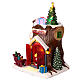 Christmas Santa Claus lodge movement lights music 25x20x15 cm s3