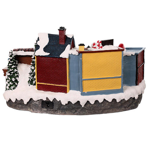 Villaggio natalizio giostra movimento luci musica 20x40x30 cm 7