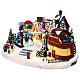 Villaggio natalizio giostra movimento luci musica 20x40x30 cm s3