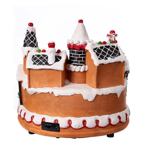 Weihnachtsszene aus Lebkuchenwelt – mit Licht, Musik und Bewegung,  25x25x25 cm 5