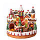 Christmas village set with gingerbread finish, train in motion and music, 10x10x10 in s1