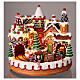 Christmas village set with gingerbread finish, train in motion and music, 10x10x10 in s2