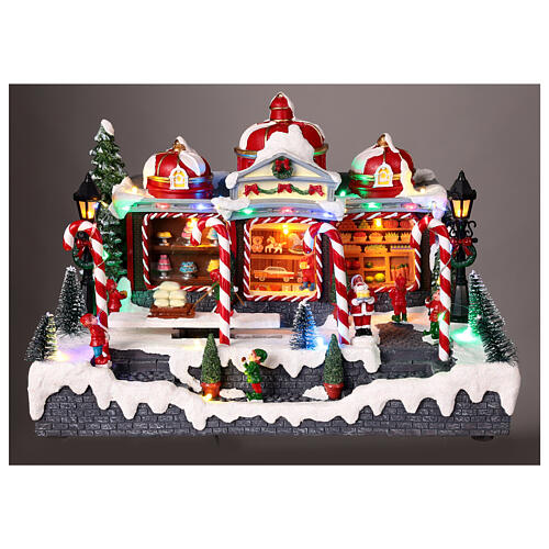 Santa Claus elves Christmas shop set 20x30x35 cm 2