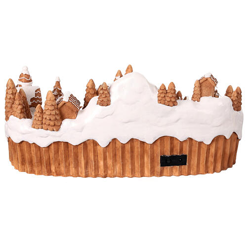 Wioska pierniczkowa z muzyką, światłami, ruchomym pociągiem, 20x40x12 cm 7