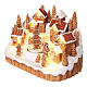 Snowy gingerbread Christmas village with animated Christmas tree, 6x10x6 in s3