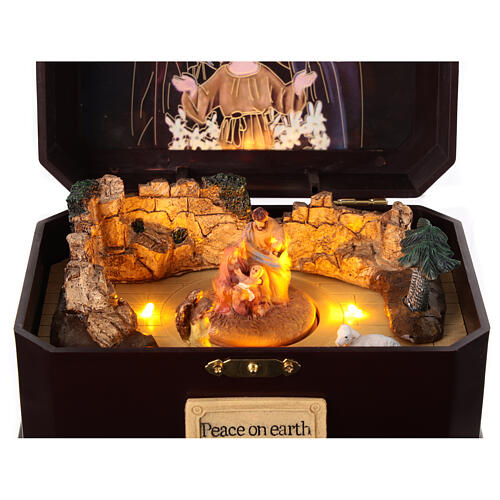 Christmas music box, animated Nativity Scene with music, 6x8x6 in 5