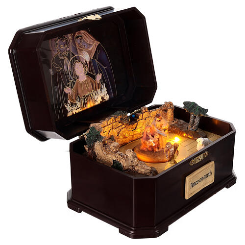 Christmas music box, animated Nativity Scene with music, 6x8x6 in 6