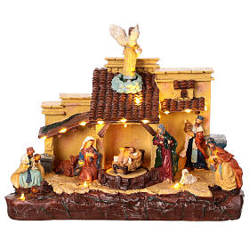 Animated Nativity Scene with lights and music, 10x12x6 in