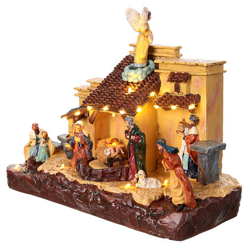 Animated Nativity Scene with lights and music, 10x12x6 in 3