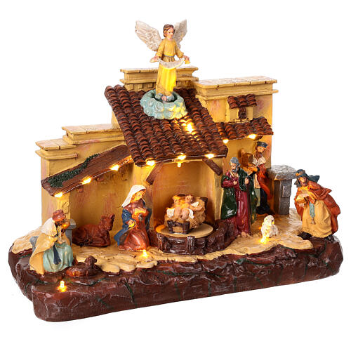 Animated Nativity Scene with lights and music, 10x12x6 in 4