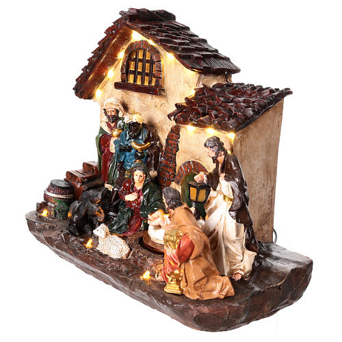 Nativity Scene with animated Infant Jesus, lights and music, 10x12x6 in 4