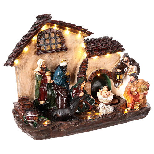 Nativity Scene with animated Infant Jesus, lights and music, 10x12x6 in 5