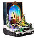 Scène Noël livre sapin mouvement 25x20x15 cm s4