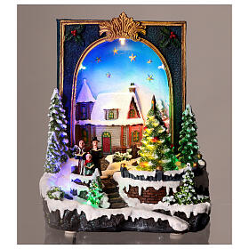 Book Christmas scene tree movement 25x20x15 cm