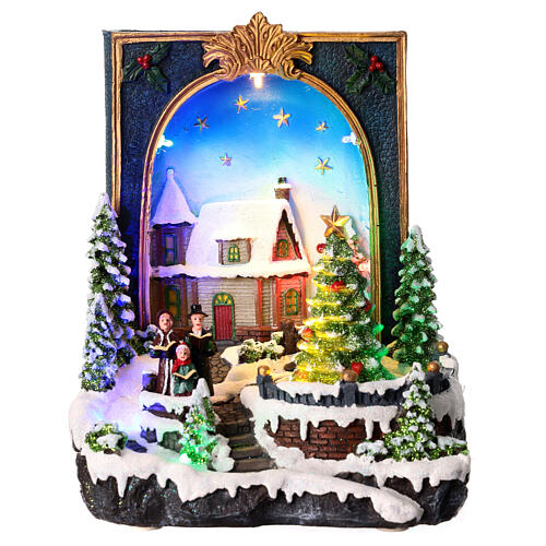 Book Christmas scene tree movement 25x20x15 cm 1