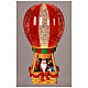 Mongolfiera Babbo Natale vetro con glitter movimento 25x12x12 cm s2