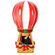 Mongolfiera Babbo Natale vetro con glitter movimento 25x12x12 cm s6