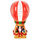 Santa Claus glass hot air balloon with glitter movement 25x12x12 cm s1