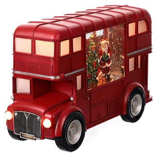 London bus with Santa Claus and snow globe, 8x12x4 in 4