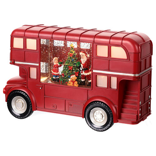 London bus with Santa Claus and snow globe, 8x12x4 in 5