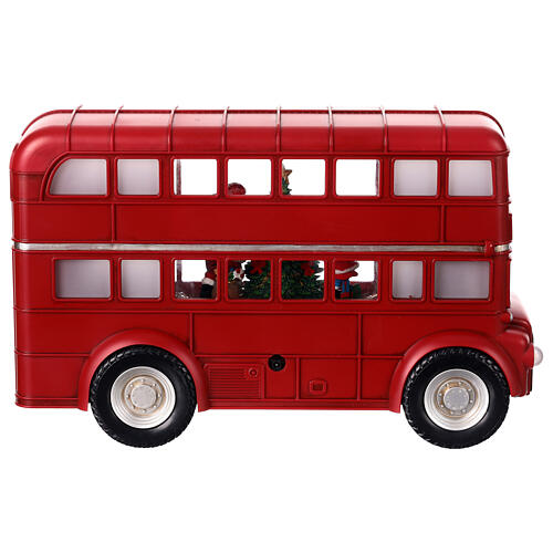 Autobus londinese sfera neve Babbo Natale 20x30x10 cm 8