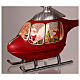 Helicopter with Santa, rotating propeller, snow and lights, 8x20x4 in s4