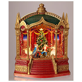 Théâtre Casse-noisette verre neige paillettes lumières 25x20x25 cm