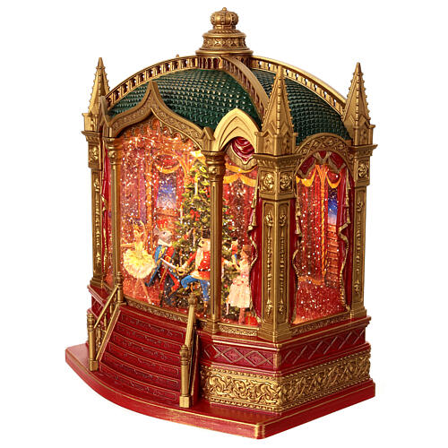 Nutcracker Theater snow globe glass glitter lights 25x20x25 cm 4