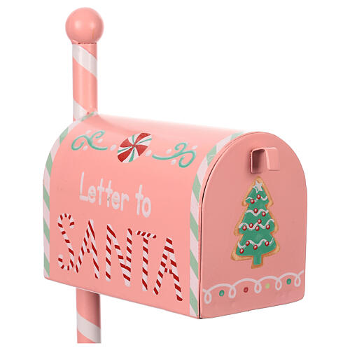 Boîte aux lettres rose Père Noël sucreries 45x25x12 cm 2