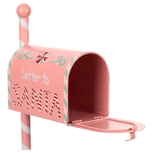 Boîte aux lettres rose Père Noël sucreries 45x25x12 cm 3