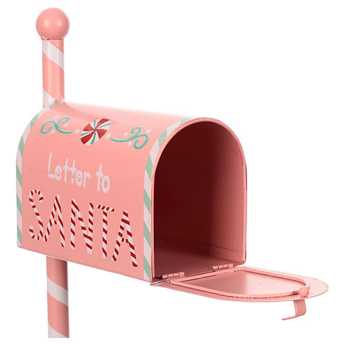 Boîte aux lettres rose Père Noël sucreries 45x25x12 cm 3