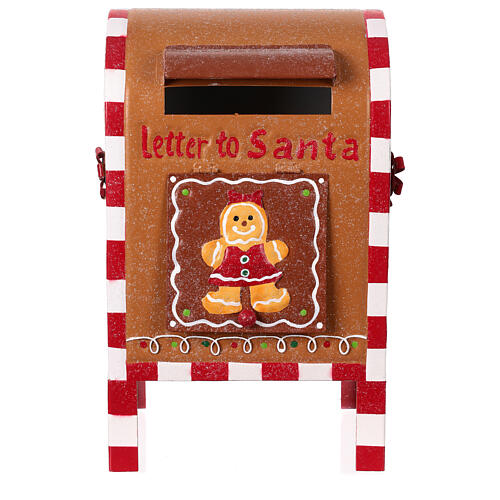 Christmas letterbox, gingerbread finish, 14x8x6 in 1