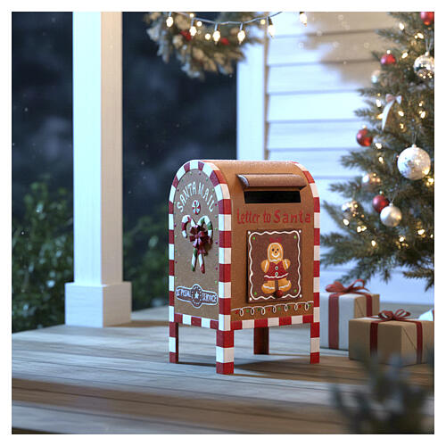 Christmas letterbox, gingerbread finish, 14x8x6 in 4