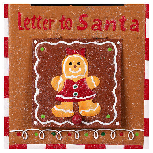 Boîte aux lettres Père Noël pain d'épices 35x20x15 cm 2