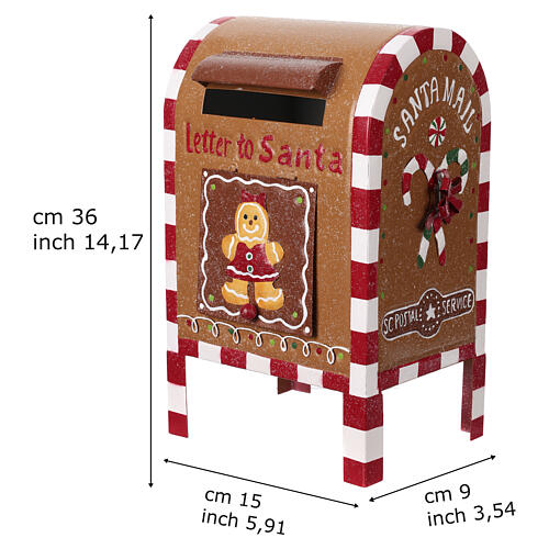Boîte aux lettres Père Noël pain d'épices 35x20x15 cm 3