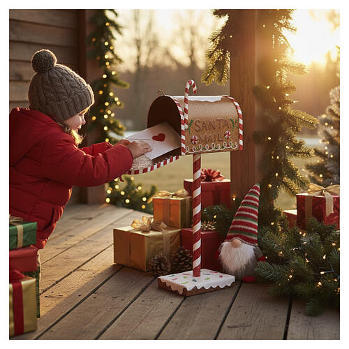 Weihnachtspostkasten im Lebkuchenstil – 36 cm Höhe, Metall 5